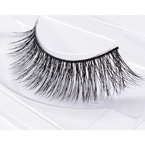 1pair slim Mink Eyelashes Natural Black False Eyelashes Long Cross Fake Eye Lashes Extension accessory Makeup tools