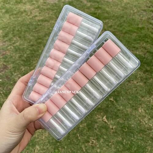 10pcs / pack pink Lip Gloss Empty Plastic Tubes Mini Clear Lipgloss Packaging Container Lipstick Bottles Refillable Empty Bottle