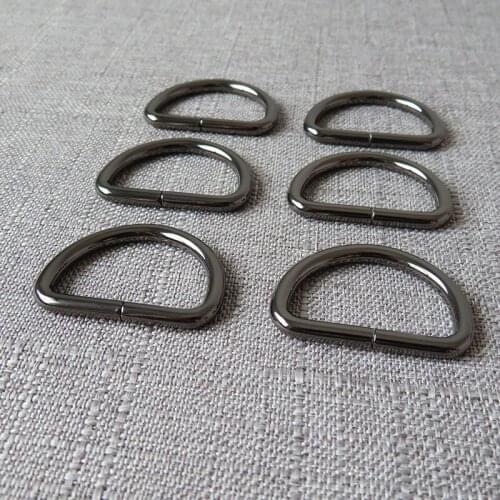 100pcs wholesale 32mm metal D ring for bag dog collar leash rope handmade DIY accessory purse strap metal belt buckle loop clasp