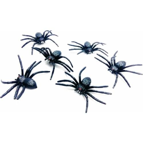 12 piece 3cm black Spider Horror Joke Halloween Party Bugs Insect Pinata Bag Filler Novelty Birthday Party Favors Toy Prize Gift