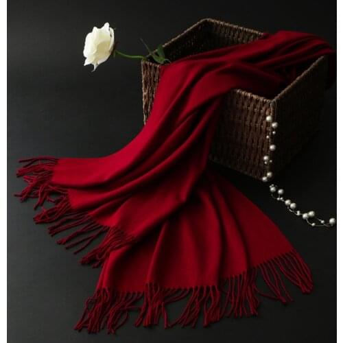 2021 Winter Cashmere Women Scarf Female Luxury Brand Scarves Lady Tassel Bandana Women Solid Shawl Wraps Foulard Tippet Pashmina