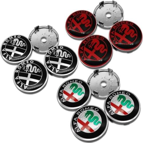 4pcs Car Accessories 60mm Car Wheel Center Tire Hub Caps Cover Stickers For Alfa Romeo 159 147 156 166 Giulietta Giulia Mito