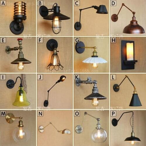 Ac 110v-220v Indoor Outdoor Vintage Waterproof Wall Lamp E27 Led Body Retro Light Fixture Foyer Passageway Loft Lights Lampshade