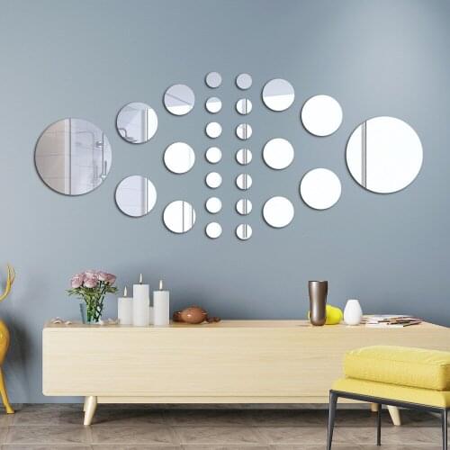 Acrylic Mirror Wall Stickers Modern Room Decoration Living Room Bedroom Bathroom Wall Decor Art Self Adhesive Wallpaper