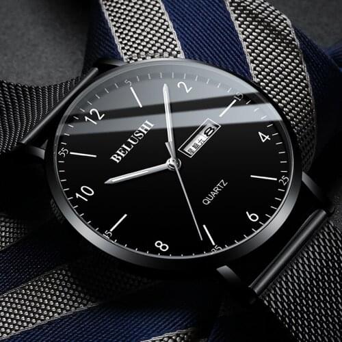 Reloj hombre Fashion mens watches top brand luxury Casual Slim Mesh Steel Waterproof Sport wrist watch men relogio masculino New