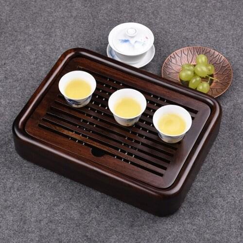 27*20*5cm Kongfu Tea Tray Luxury Small Gongfu tea tray with water tank of Wood Ebony tea tray traditional Chinese tea tray wood