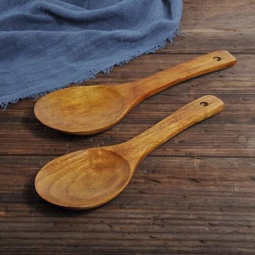 Wooden Spoon Kitchen Cooking Utensil Tool Soup Teaspoon Catering Kids Spoon kitchenware for Rice Soup News