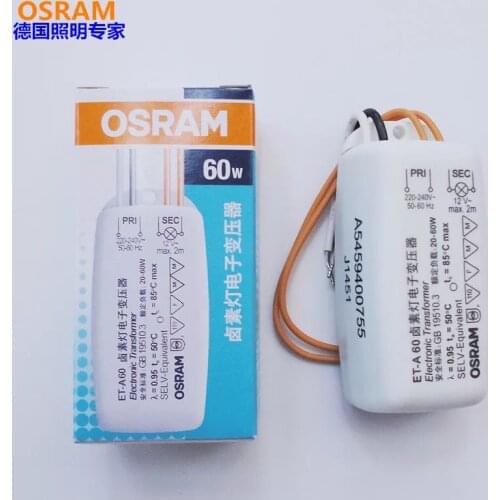 For 5PSC OSRAM ET-A 60/220-240 Electronic Transformer 20-60W,220V-240V 60W ECG,12V 20W-50W Capsule MR11 MR16 Halogen Lamp LED