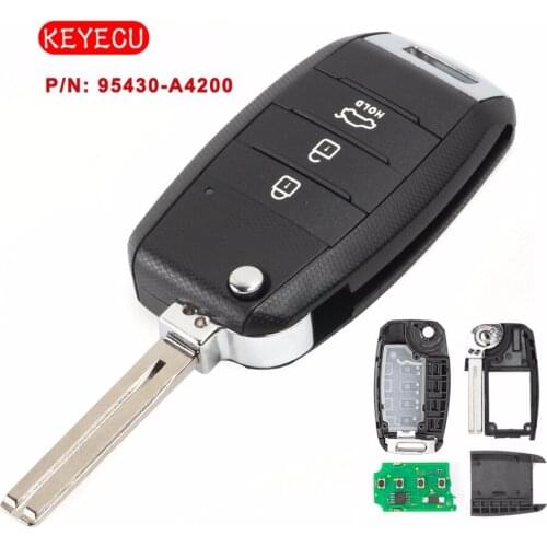 Keyecu Upgraded Remote Control Fob 3 Button 433MHz ID60 6F Chip for KIA Carens Rondo 2012+ P/N: 95430-A4200 Car Key