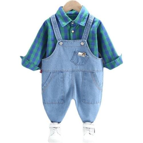 New Spring Autumn Baby Clothes Suit Children Boys Cotton Casual Shirt Overalls 2Pcs/Sets Toddler Fashion Costume Kids Tracksuits