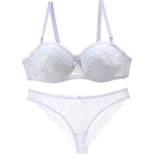 DainaFang Brand Wholesale VS New Sexy Bras Sets Push Up Lace V ABC Cup Pink White Lingerie Set Underwear For girls