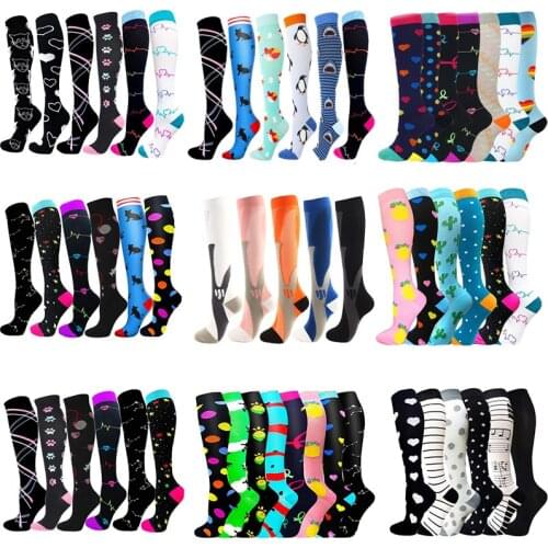 6 Pairs/Batch Dropship Compression Stockings For Men & Women Varicose Vein Atheletics Nurses Socks Soccer Stockings Sport Socks