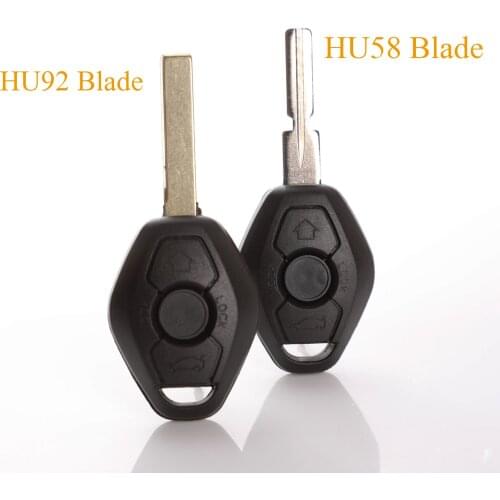 Kutery 3 Buttons Replacement Remote Car Key Shell Case Fob For BMW 3 5 7 Series 325 X5 X3 Z3 Z4 HU92 /HU58 Blade