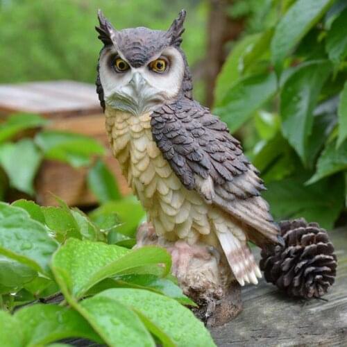 Cute Resin Big Owl Decoration Craft Owl Decorative Garden Ornaments Fairy Garden Ornament Landscape Decor Gift Home Art Supplies