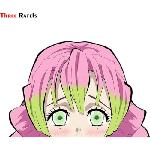 Three Ratels FC328 Demon Slayer Peeker Mitsuri Cute Cartoon 3D Stickers For Car Apple Macbook Decal