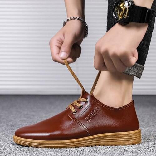 2020 Autumn New Hot Fashion Men Lace-up Leather Casual Shoes Trend Shoe Cool Loafers Flats Designer Shoes Men High Quality