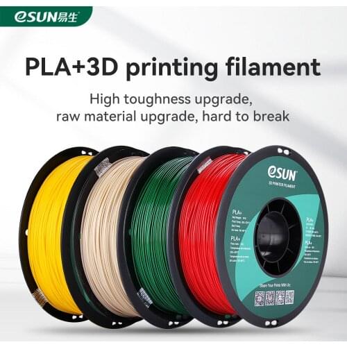ESUN 3D Printer Filament PLA+ 1.75mm Dimensional Accuracy +/- 0.03mm 1KG (2.2 LBS) Spool 3D Printing Material For 3D Printers