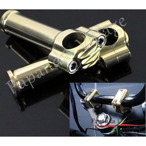 New Brass Motorcycle Custom Billet Handlebar Riser 1" Aluminum Bar Risers Mount Clamp Universal For Harley Elevador de manillar