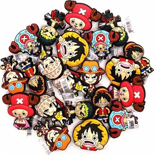 Novelty Japanese Cartoon Shoe Charms PVC Comics One Piece Deaigner Shoe Sandals Accessories for Croc JIBZ Kids Party Gifts F06AL