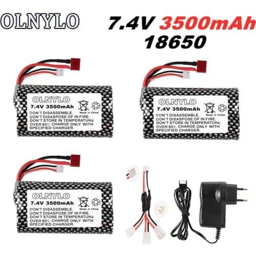 Upgrade 18650 7.4V 3500mAh 2S Lipo Battery For Q46 Wltoys 10428 /12428/12423 battery for RC cars toys parts Accessories battery