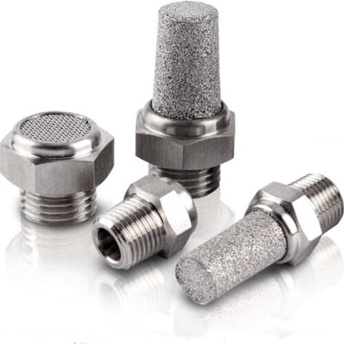 Pneumatic connector 304 stainless steel muffler BSP 1/8" 1/4" 3/8" 1/2" muffler accessories noise filter throttle muffler