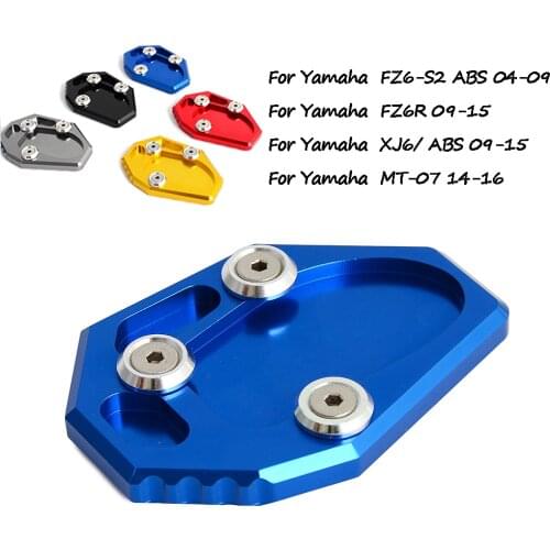 Motorcycle Kickstand Foot Side Stand Extension Enlarge Pad Support Plate For Yamaha MT-07 FZ07 14-16 FZ6R XJ6 ABS 09-15 FZ6 S2