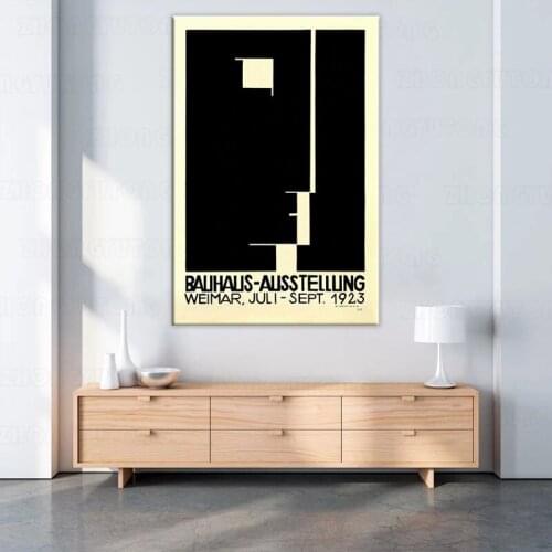 Posters and Prints Bauhaus Ausstellung 1923 Weimer Exhibition Custom Art Poster Canvas Painting Home Decor frame