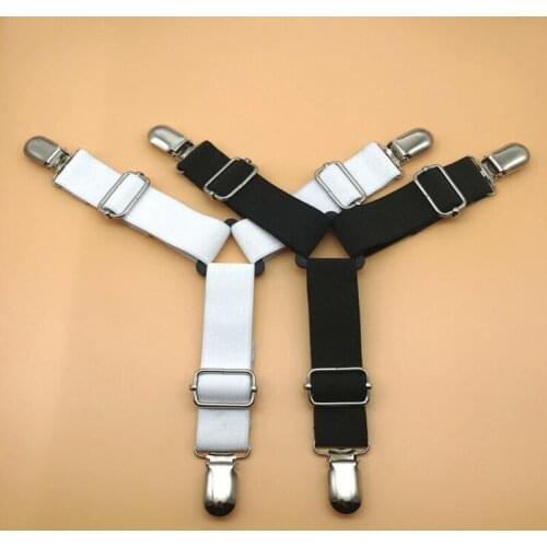 Stainless Steel Adjustable Elastic triangular Bed Sheet Fasteners Mattress Cover Corner Holder Clip Fasteners Clothes Pegs