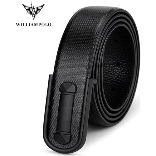 Williampolo Fashion Designer Men Belt Leather Buckle Leisure Waistband Original Brand Cow Leather Belt PL067P