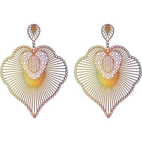 Luxury heart-shaped colorful earrings are suitable for women / Girls wedding party fashion jewelry gifts ER-508