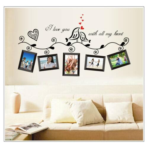 Family Photo Tree Birds Wall Art Stickers Vinyl Frame Decal Mural Home Decor UK