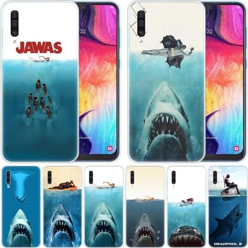 Silicone Case Horror whale shark for Samsung Galaxy A50 A70 A80 A40 A30 A20 A10 A20E A2 CORE A9 A8 A7 A6 Plus 2018 Fashion Cover