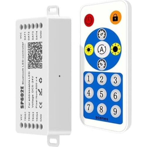 DC5V-24V SP602E 4 CH Signal Output WS2812B Music LED Controller Built In Mic WS2811 WS2815 LED Light Strip Bluetooth-compatible