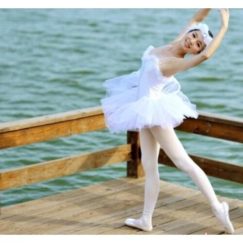 Ballet skirt adult dance veil professional ballet competition black and white swan dance performance costume short tutu