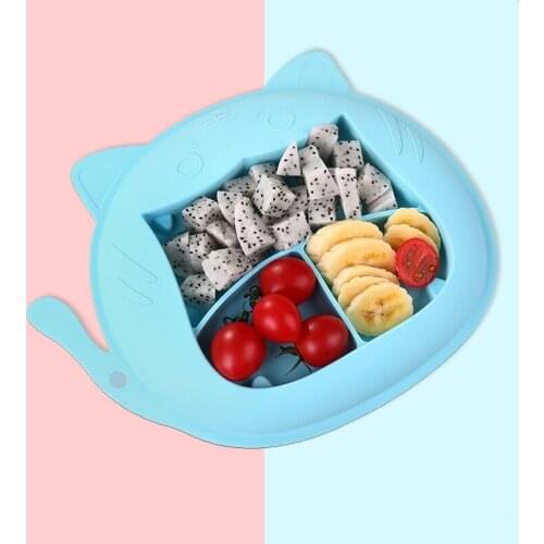 Suction Cup Plate Children Tableware Plates Food Feeding Dish Baby Goods Silicone Crockery Toddlers Dishware Antiskid Dinnerware