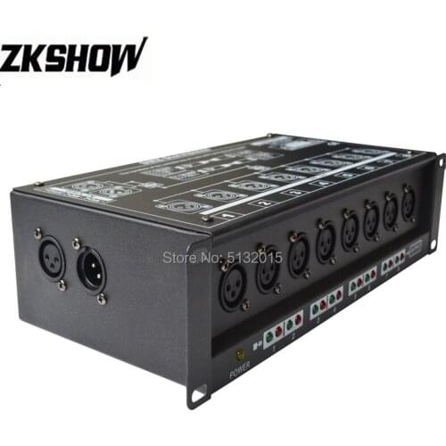 Eight--Way DMX Distributor With One Input XLR Pin3 Pro Stage Lighting Equipment