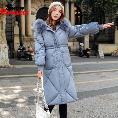 Women long Paraks coat Casual thicken warm Slim parkas coat 2020 New female hooded padded cotton down jackets snow wear coat
