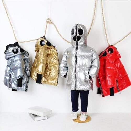 Winter Children Cotton Coats Boy & Girls Cotton Jacket Fashion Kids Space Suit Size 120-160