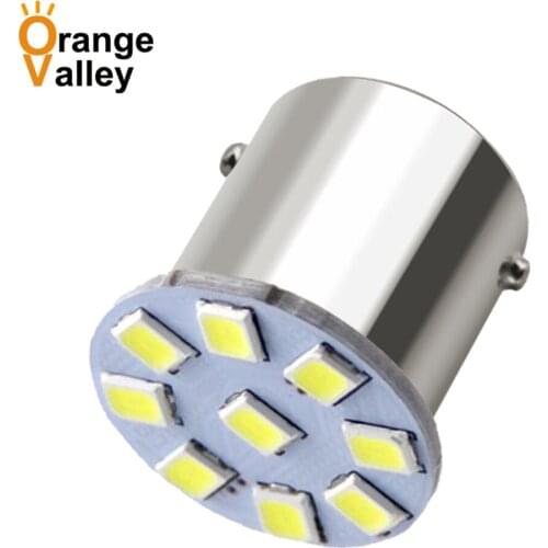 100pcs 1156 BA15S P21W S25 7506 1619 Car Leds lights 9 LED 2835 SMD Rear Turn Signal Lamp Backup Light DC 12V 24V