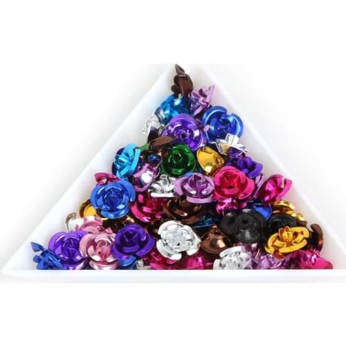 300pcs 8mm beads caps, Hole size 1mm Aluminium Rose Flower Craft Spacer Beads Jewelry Findings For Bracelet Necklace DIY Making