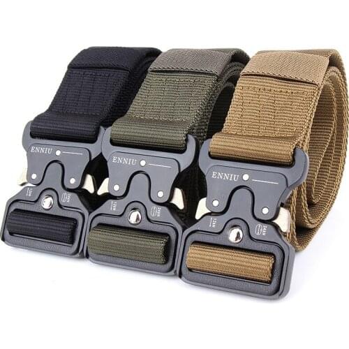4.3cm Width US Army Combat Tactical Belt Thicken Nylon Men Metal Buckle Belt Military Heavy Duty Molle Carry Survival Waist Belt