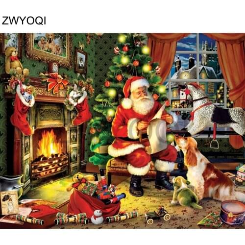 5D DIY Diamond painting Cross stitch Christmas Full Square Diamond mosaic Christmas deer Full Round Diamond embroidery Christmas