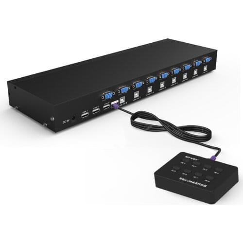 8 port usb vga kvm switch USB manual VGA computer switch 8 computers share keyboard mouse printer display 8 free cable