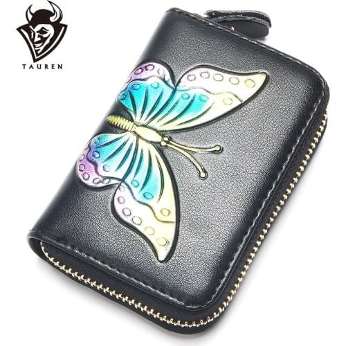 Butterfly Sculpture Design Multi-Card Slots Card Holder Small Rfid Brand Latest Bag Lady Money Clutch Purse Wallet