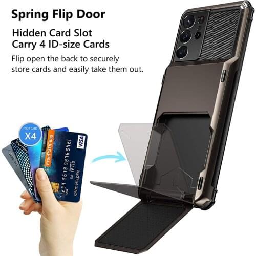Wallet Credit Card Holder Slot Cover For Samsung Galaxy S21 Case For Samsung Galaxy S21 Ultra Case Samsung S21 S 21 Plus Ultra