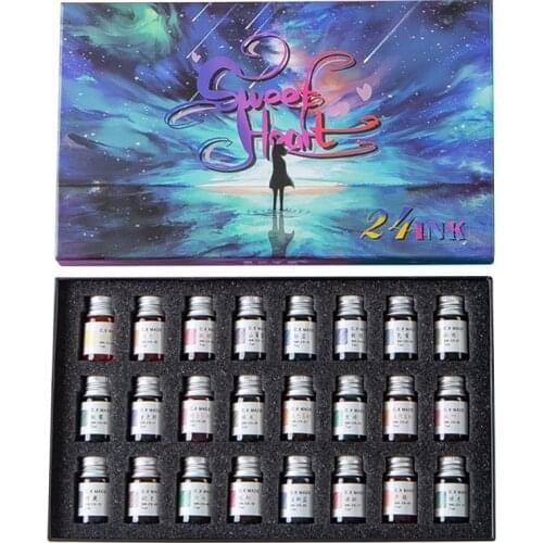 24 Colors 7ml Gold Powder Ink for Fountain Dip Pen Calligraphy Writing Painting Dropship