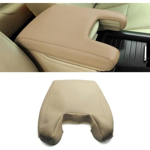 For Acura TL 2009 2010 2011 2012 Microfiber Leather Car Center Console Lid Armrest Cover Protection Trim Beige