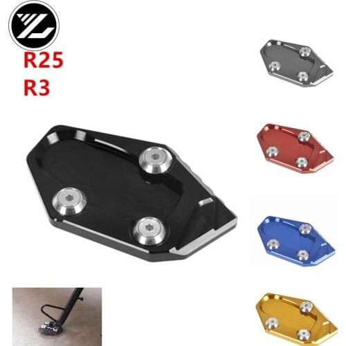 For Yamaha YZF-R3 ABS 2018 CNC Motorcycle YZF R3 Side Kickstand Stand Extension Plate YZF R25 2013-2018 YZF r3 2015-2018