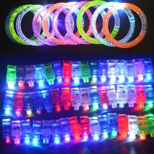 LED Light Up Toys Finger Lights Fingers Torch Bracelet Bangle Party Favors Glow in the Dark Prizes Christmas Halloween