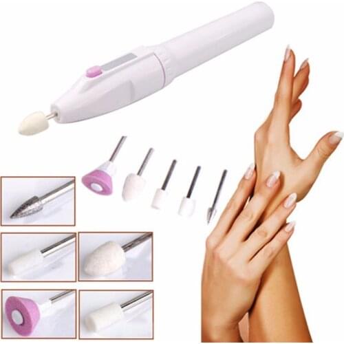 Professional Electric Manicure Nail Art File Drill, Art Salon Manicure Pen Tool, 5bits/Set Polish Feet Care Product Nail Tools